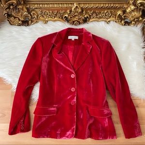 Emanuel Ungaro Red Velvet Style Blazer Jacket